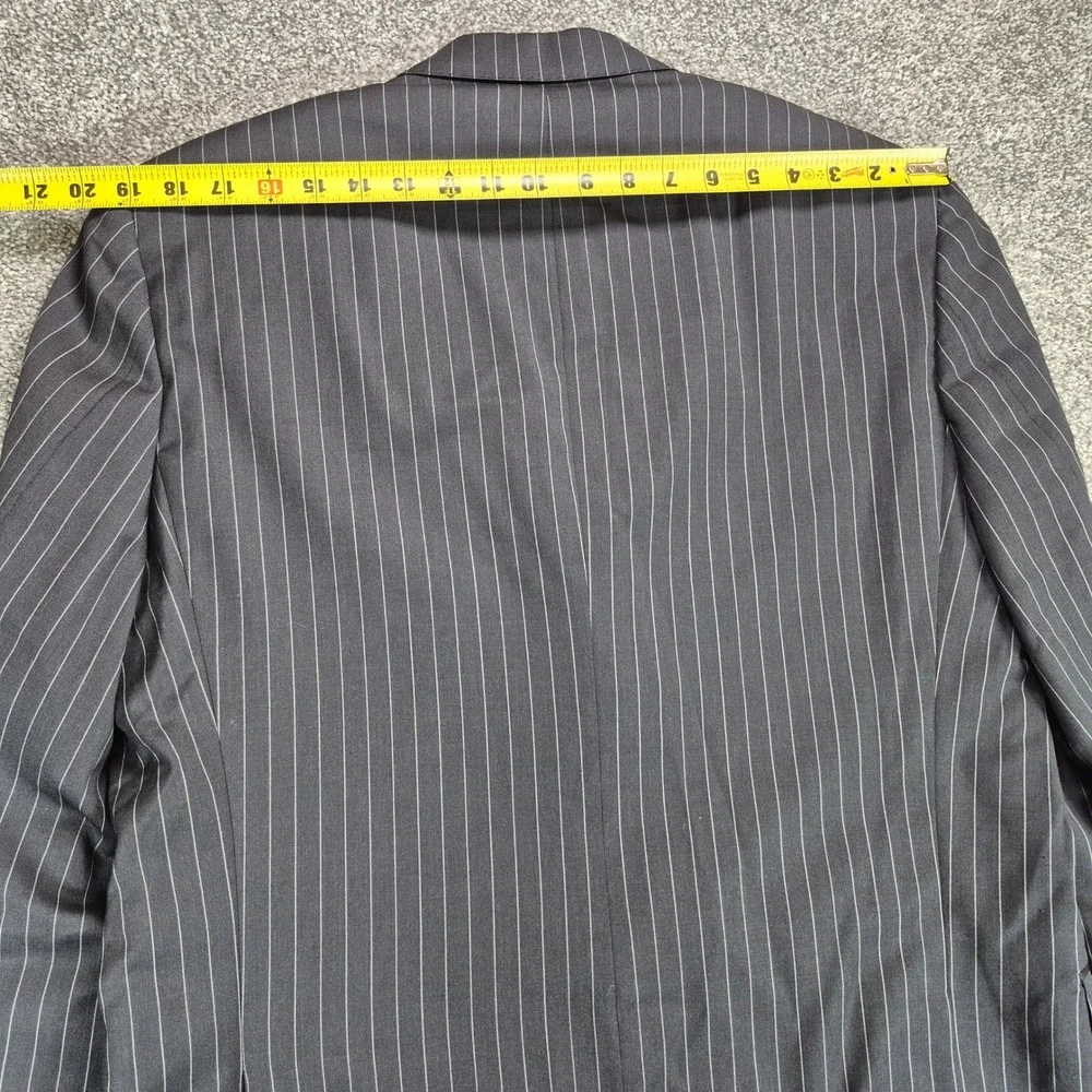 Daniel Cremieux Loro Piana Suit Mens 42L Black Pinstripe Blazer Pants 36x32